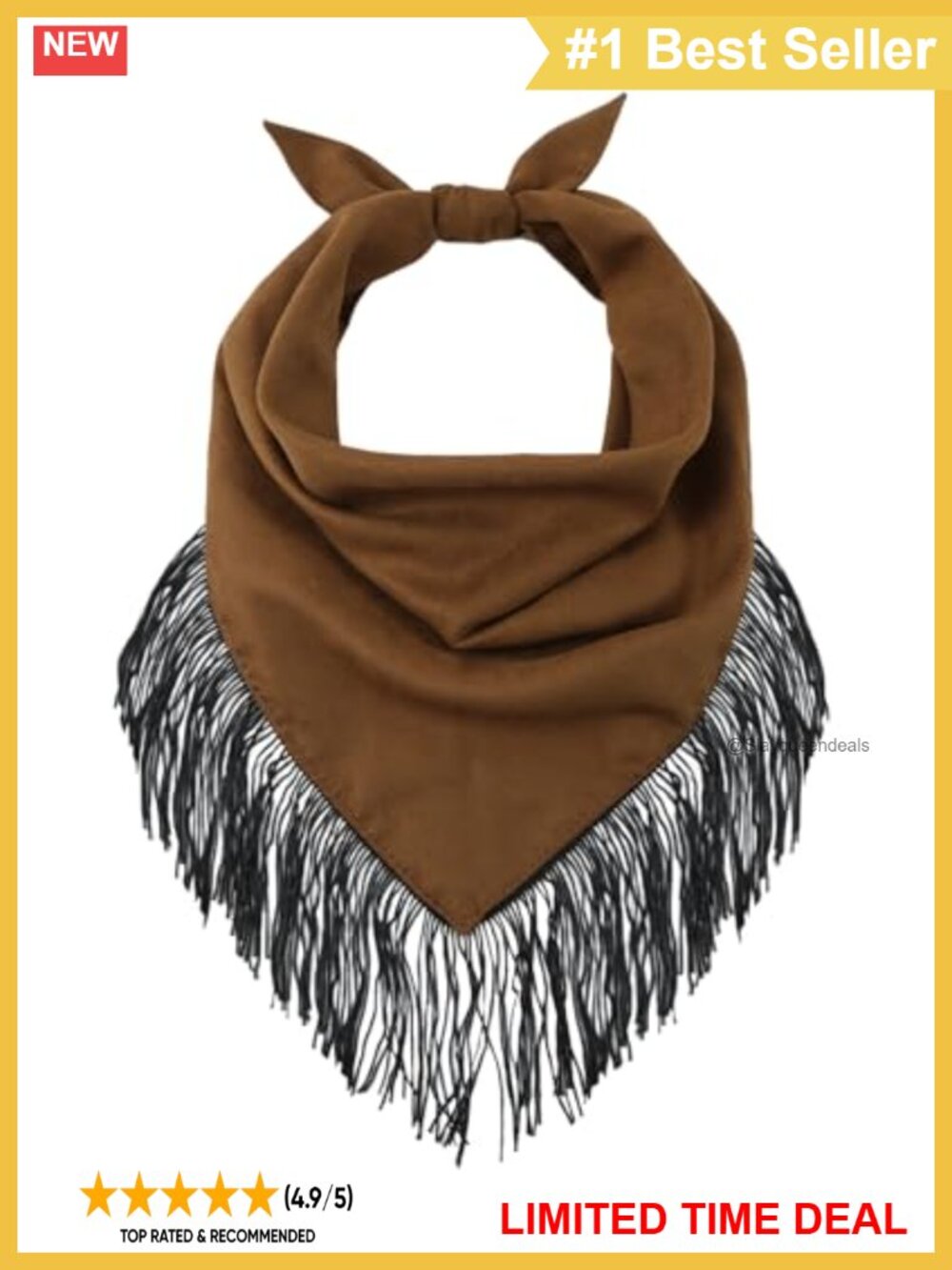 Fringed Triangle Wild Rag Scarf Cowgirl Western Bandana Neckerchief